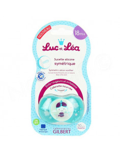 Luc et Léa Sucette Silicone Symétrique 18m+ Spécial Nuit bleu