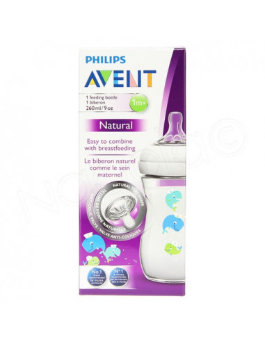 Avent Natural Biberon 260ml 1m+ Baleine