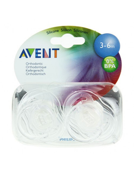 AVENT Sucette sans BPA silicone 3-6mois Boîte de 2 Avent - 2