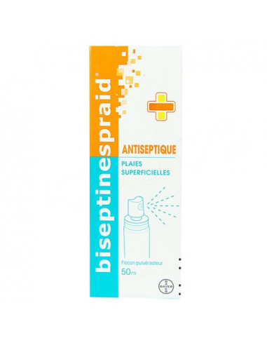 BiseptineSpraid Antiseptique des Plaies Superficielles, flacon  pulvérisateur de 50ml - La Pharmacie de Pierre