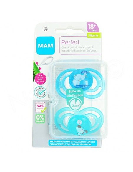 MAM Kit Sucette Perfect/Attache-sucette 18+ mois – Sucette Perfect +  attache-sucette lavable de longueur réglable, compatible avec toutes les sucettes  MAM – coloris aléatoire : : Bébé et Puériculture