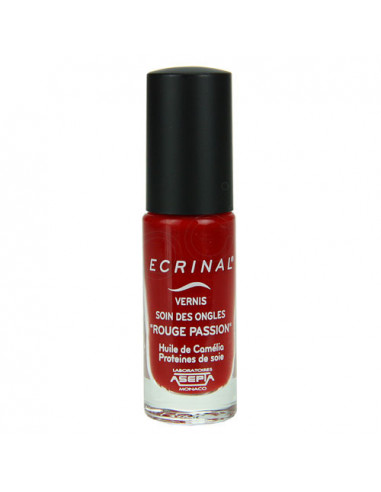 Ecrinal Vernis Soin des Ongles Flacon 6ml + pinceau applicateur rouge passion Asepta - 1