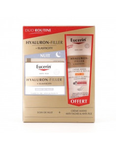 Eucerin Hyaluron-Filler +Elasticity Nuit 50ml + Crème Mains 75ml OFFERTE duo routine