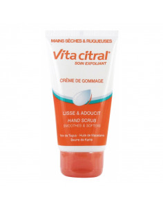 Vita Citral Soin Exfoliant Crème de Gommage Mains. 75ml tube orange et blanc