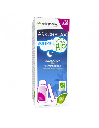 Arkorelax Sommeil Kids Bio. Sirop 100ml enfant gout fraise banane