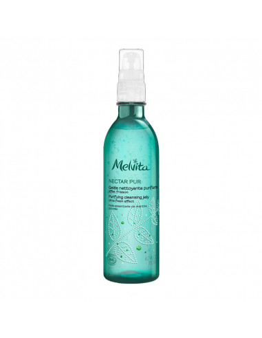 Melvita Nectar Pur Gelée Nettoyante Purifiante Bio. 200ml flacon pompe bleu vert