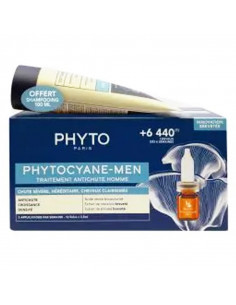 Phytocyane Men Traitement Antichute Homme 12 flacons + shampooing 100ml OFFERT
