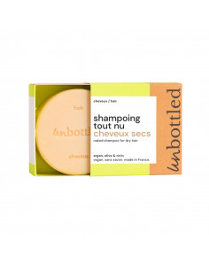 Unbottled Shampooing Solide Tout Nu Cheveux Secs et Abimés 75g pain jaune