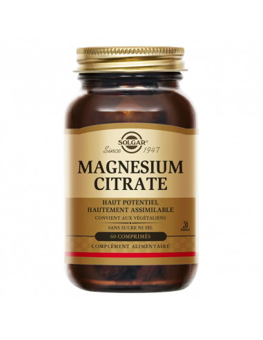 Solgar Magnesium Citrate. 60 comprimés