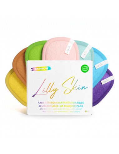 Lilly Skin Pads Démaquillants Rainbow x7