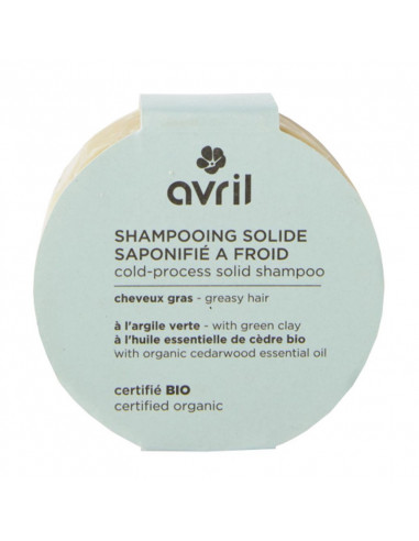 Avril Shampooing Solide Bio Cheveux Gras. 100g