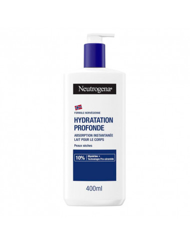 Neutrogena Lait Corps Hydratation Profonde Flacon Pompe 400 ml Bleu nouvelle formule