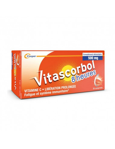 Vitascorbol 8 heures 500 mg. 30 comprimés