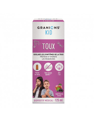 Granions Kid Toux. Sirop 125ml enfant gout pomme