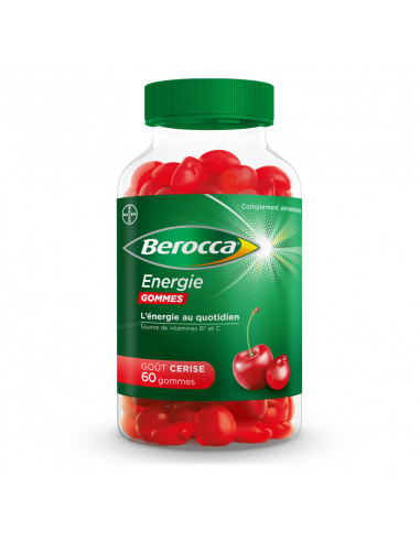 Berocca Energie Gommes Goût Cerise. 60 gommes