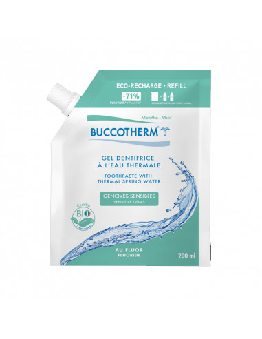 Buccotherm Gel Dentifrice Gencives Sensibles au Fluor. Eco-recharge 200ml