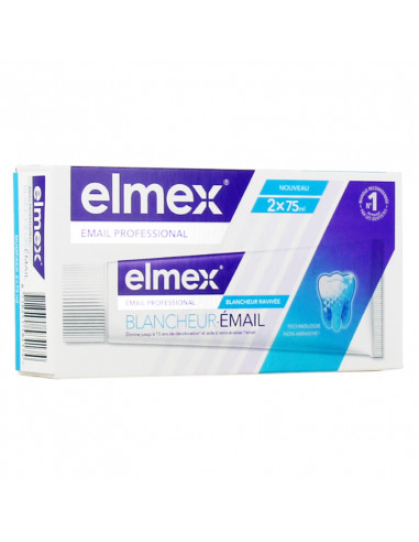 Elmex Email Professional Blancheur Dentifrice. Lot 2x75ml