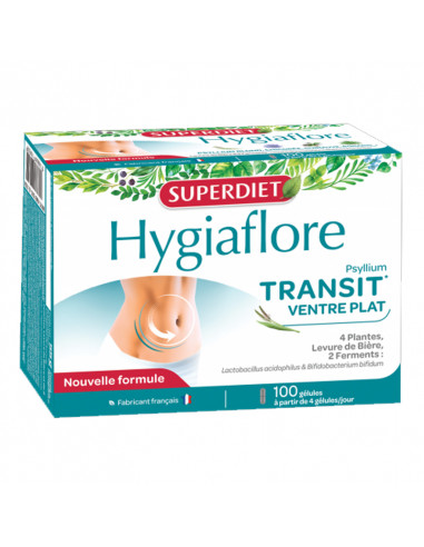 Superdiet Hygiaflore Transit Ventre Plat. 100 gélules