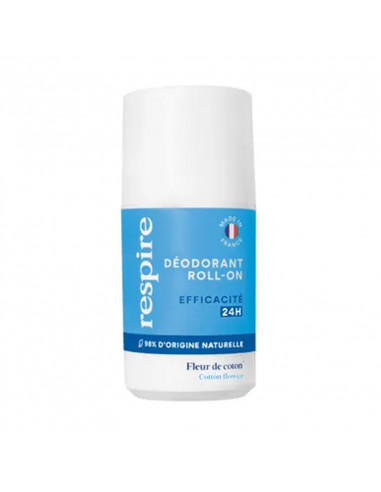 Respire Déodorant Roll-on 24h Fleur de Coton. 15ml format pocket