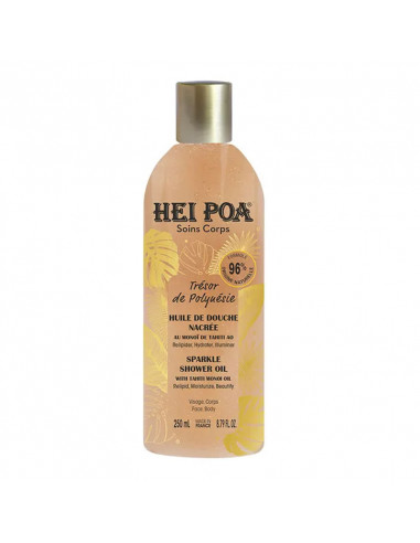 Hei Poa Trésor de Polynésie Huile de Douche Nacrée. 250ml