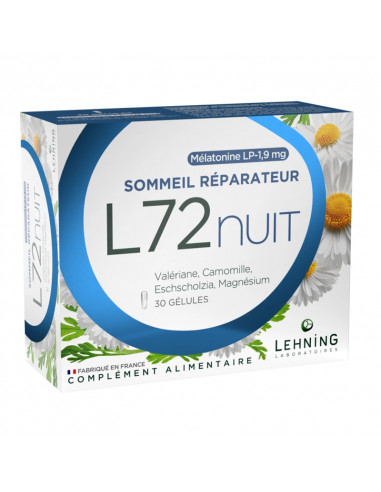 L72 Nuit Sommeil Réparateur. 30 gélules complément alimentaire