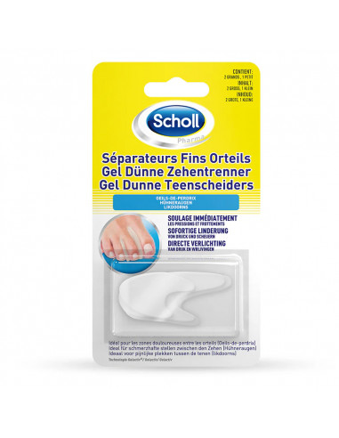 Scholl Séparateurs Fins en Gel Orteils. x3 séparateurs 2 tailles