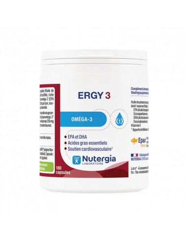 Nutergia Ergy 3 Oméga-3. 180 Capsules