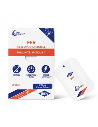 IBSA Fer FilmTec. Boite de 30 films orodispersibles