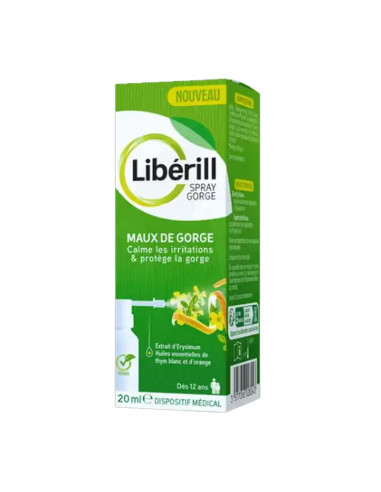 Libérill Spray gorge adulte enfant - dès 12ans. Flacon 20ml