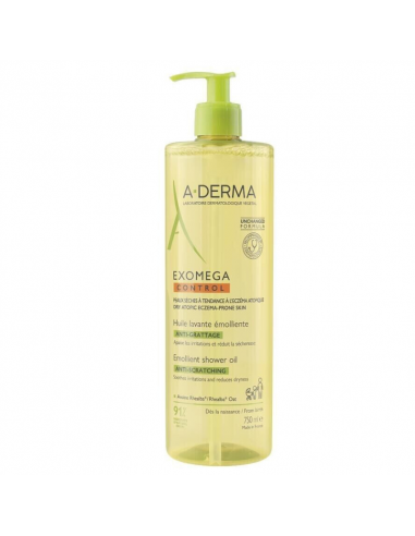 Aderma Exomega Control Huile lavante émolliente anti-grattage. Flacon pompe 750ml