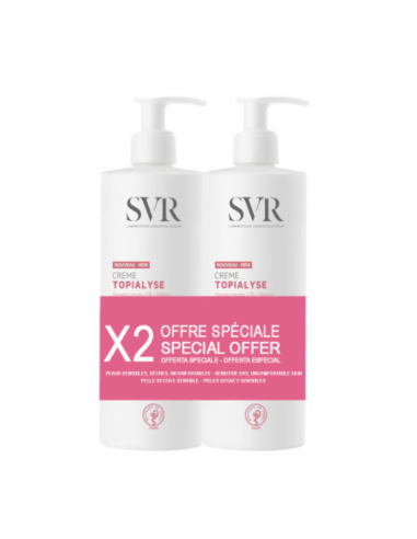 SVR TOPIALYSE Crème nourrissante 48H 2x400ml