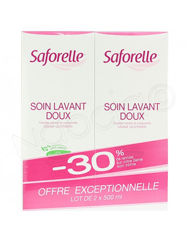 Saforelle Soin Lavant Doux. Lot 2x500ml