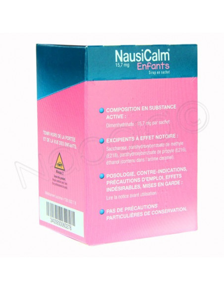 Nausicalm Enfants 157mg sirop en sachet arôme caramel 15 sachets de 5ml  - 2