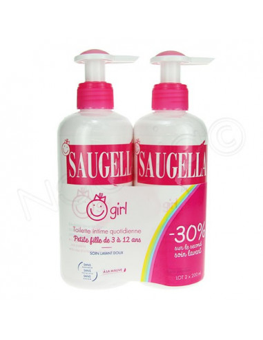 Saugella Girl Emulsion Lavante Douce Lot 2x200ml